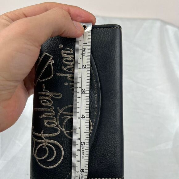 Vintage Leather Black and white Harley Davidson Wallet - Picture 7 of 8